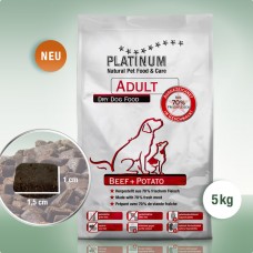 Platinum Adult Beef+Potato - visavertis sausas pašaras suaugusiems šunims su jautiena ir bulvėmis (begrūdis), 5 kg/15 kg